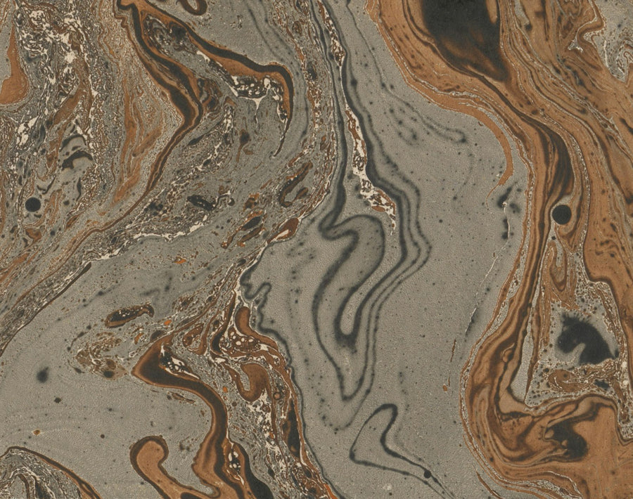 Abstract warm brown and grey marble texture — solidity and considered choice.