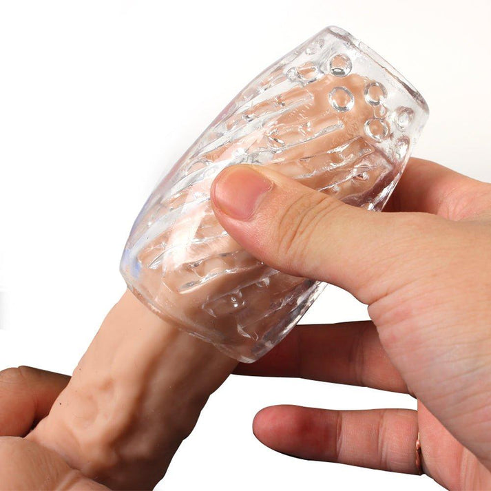 9cm Transparent Male Masturbator - detail view
