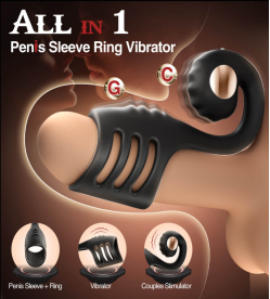 CASE|Multi Stimulation Snail-Shaped Penis Sleeve Ring with 10 Vibrating