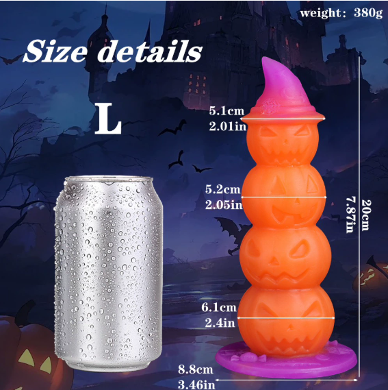 SM Halloween pumpkin-shaped luminous dildo — view 3