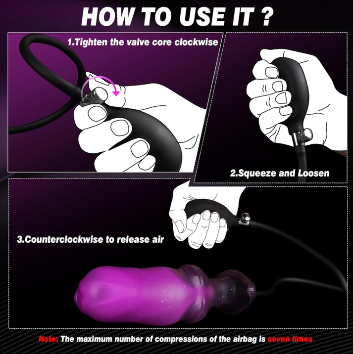 Inflatable Dildo Dog Knot Dildo, 1.5 to 2.5 Expanding - gallery image