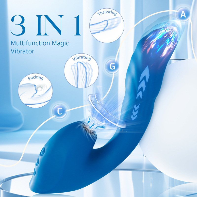 Blue Pulse New Suction Vibrator - gallery image