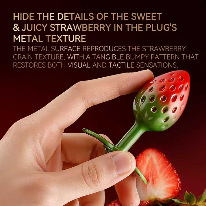 Aluminum Alloy Anal Plug Strawberry Shaped Smooth Surface for Exercises Anal Pleasure Adults Anal Sex Toys for Women Men — view 4