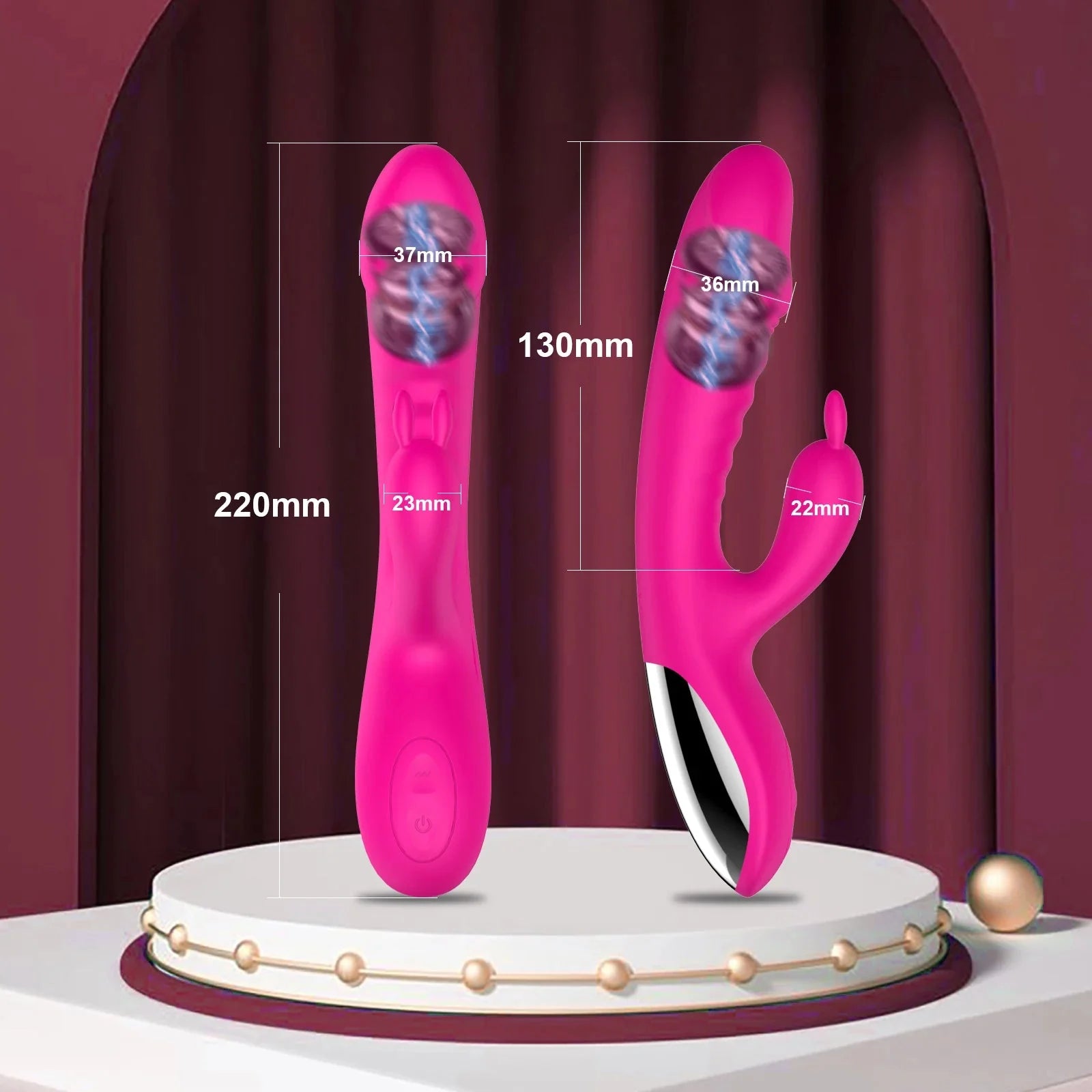 10 Speed Dildo Rabbit Vibrator Dual Vibration - gallery image