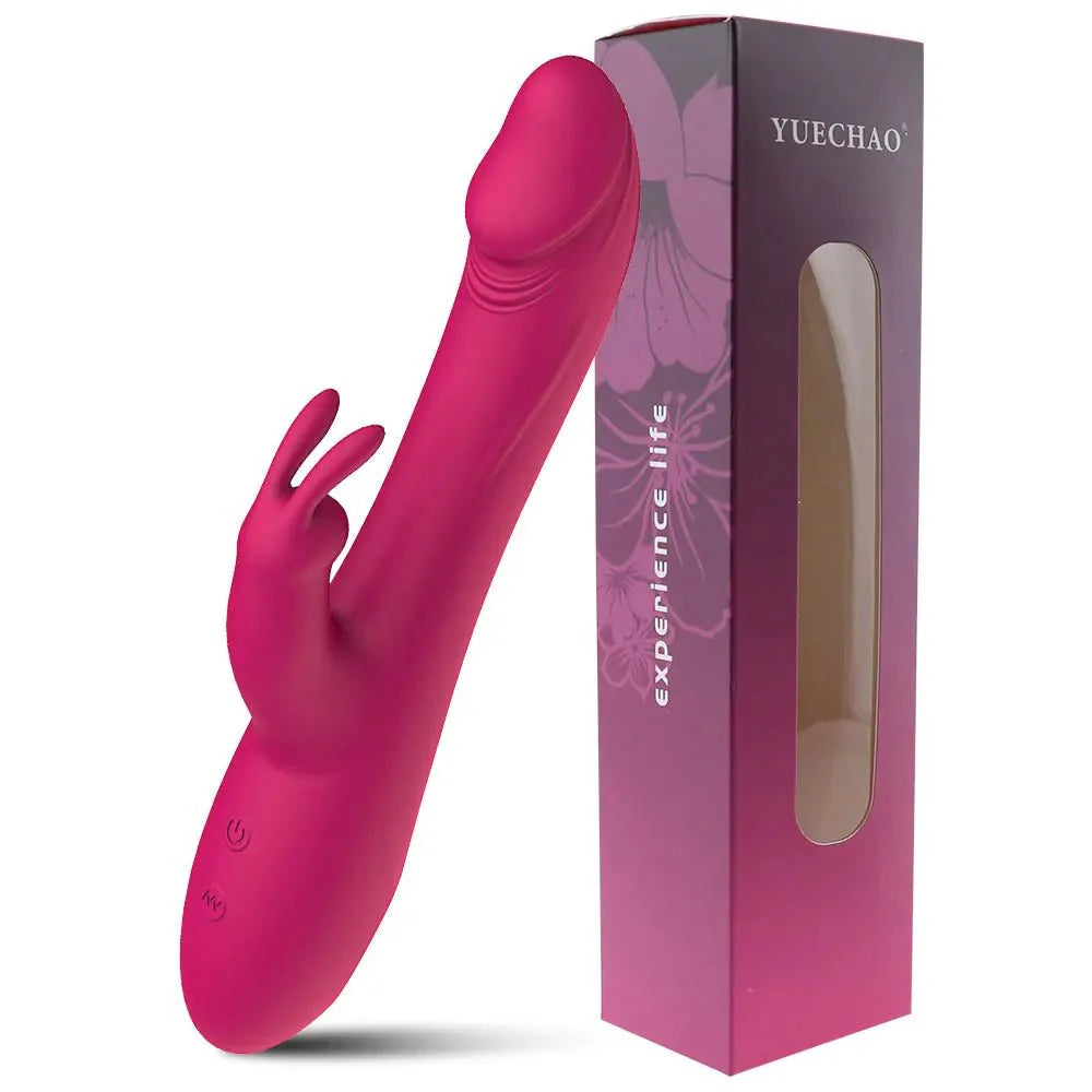 USB-rechargeable handheld massager shown with charging cable.
