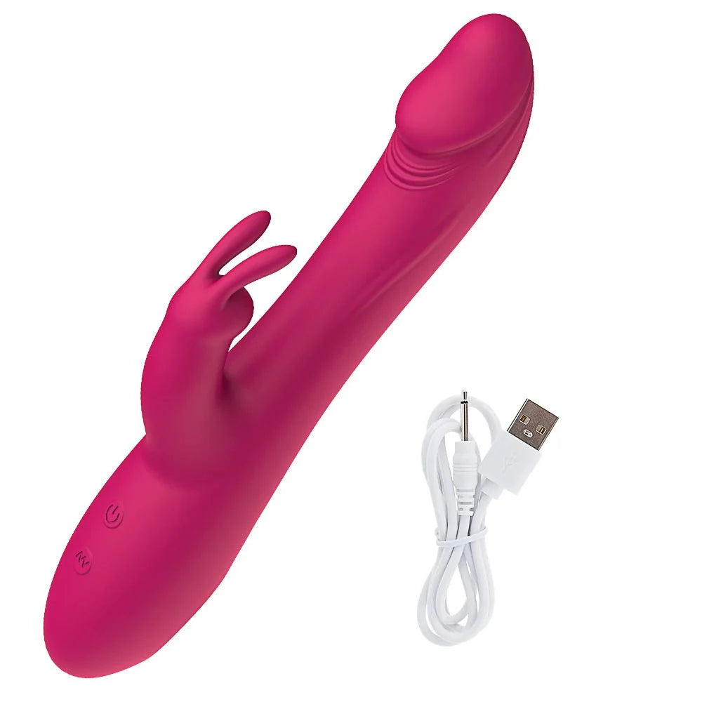 Portable silicone massager with ergonomic curve shown from a side view.