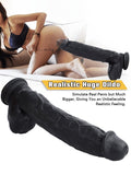 10.6 Inch Black Silicone Realistic Giant Dildo — view 3