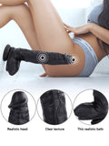 10.6 Inch Black Silicone Realistic Giant Dildo — view 5
