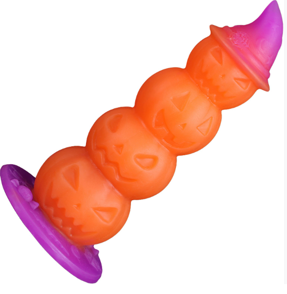 SM Halloween pumpkin-shaped luminous dildo — view 5
