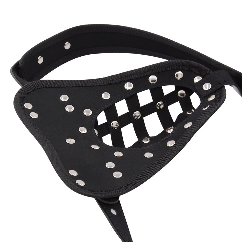 Lockable Leather Chastity Pouch with Strap