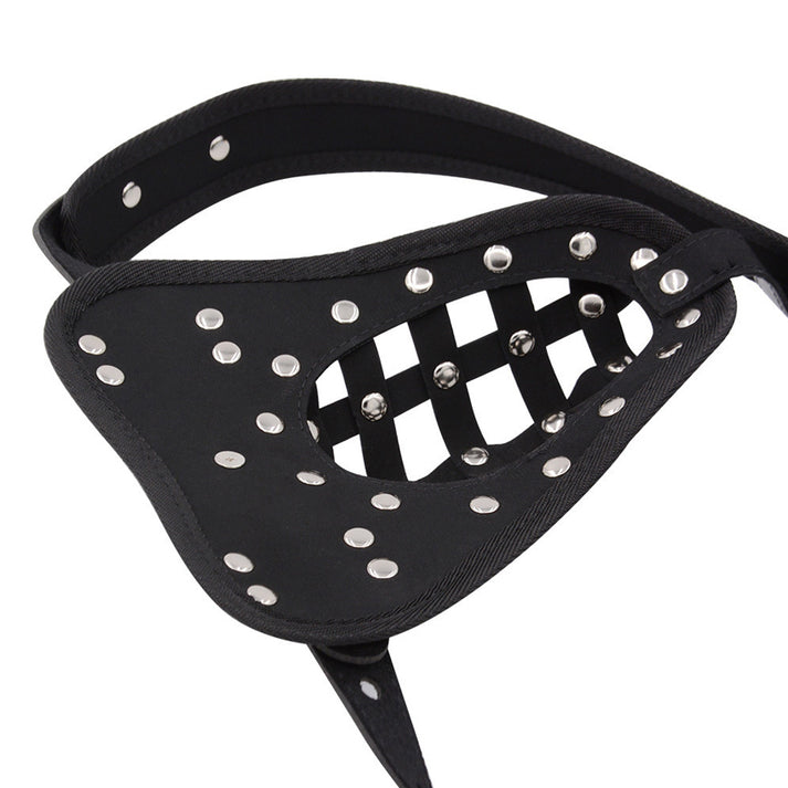 Lockable Leather Chastity Pouch with Strap — view 2
