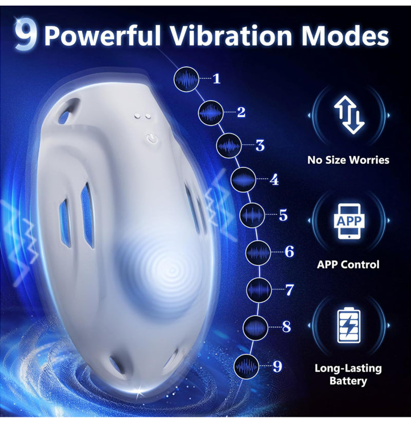Scrotum Wearing APP Remote Penis Exerciser Vibration Massage Masturbator Male Enlargement Device — view 6