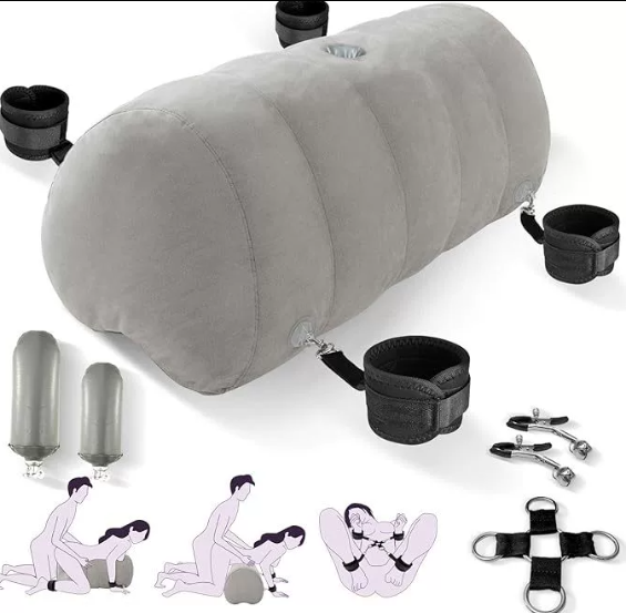 Heart Shaped Inflatable Bedroom Dildo ，upsize Pillow with - alternate view