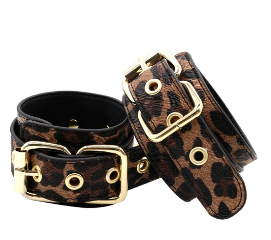 SM leopard print eye masks handcuffs