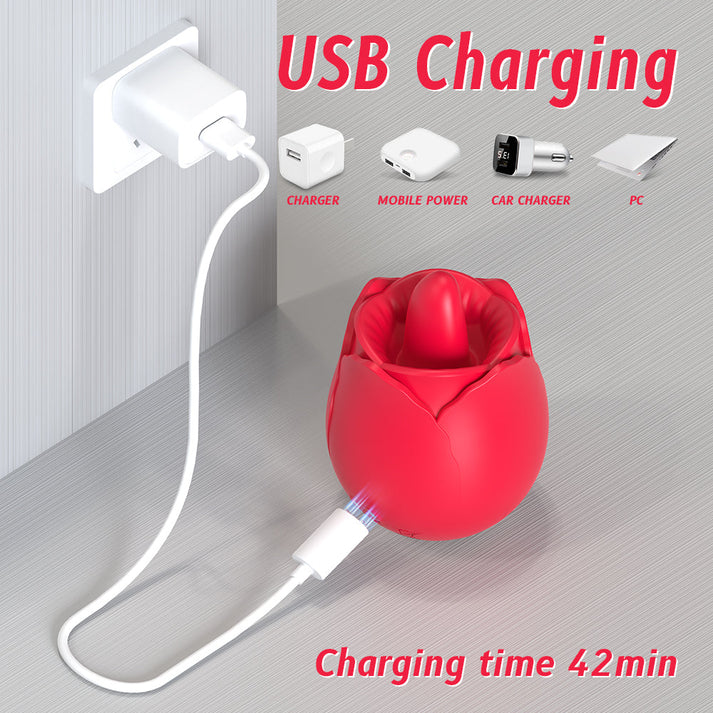 Rose tongue licking vibrating egg female vibrating adult sexual vibrator — view 5
