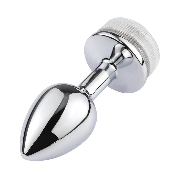 Wireless Remote Control Metal Luminous Anal Plug Prostate Massage Butt Plug with LED Anal Tail Sex Toy Adult Products — view 3