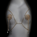 Super Flash Rhinestone Bra Chain Nipple Sticker - alternate view