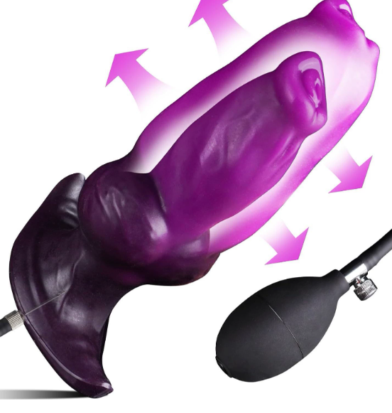 Inflatable Dildo Dog Knot Dildo, 1.5 to 2.5 Expanding - detail view