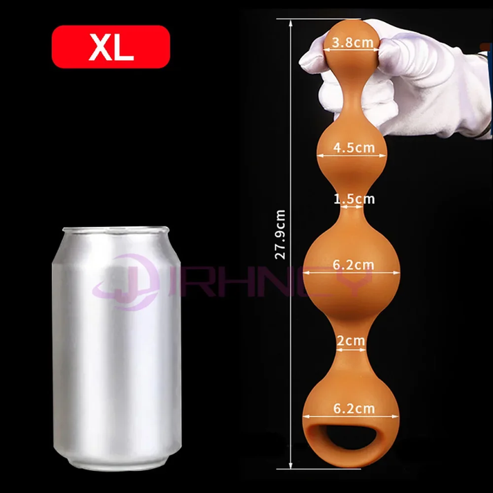 S - XXL Anal Beads Huge 9cm Anal Plug Soft Liquid Silicone - detail image