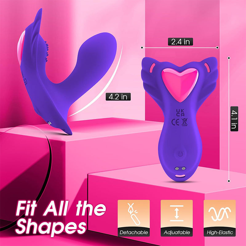 Love heart panty wearable toy with dual vibration for clitoral stimulation — view 6