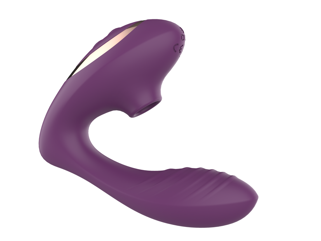 Seductiva powerful clit sucking & G-spot vibrator (purple) — dual-motor air-pulse suction + come-hither G-spot motion, waterproof medical-grade silicone