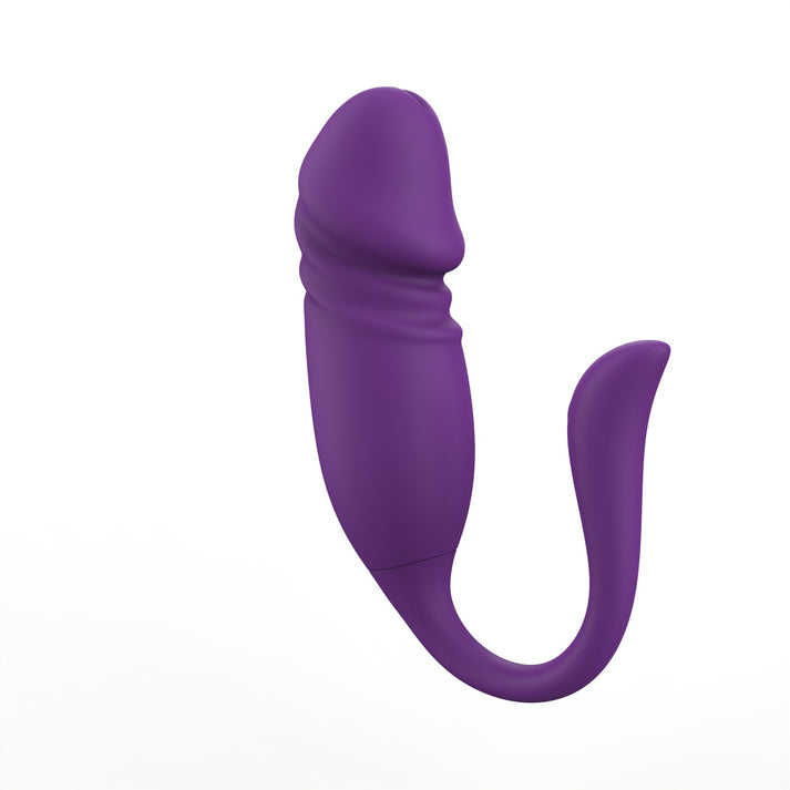 App-controlled thrusting wearable remote vibrator egg