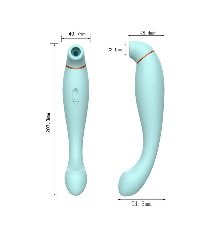 Suction & Vibration Liquid Silicone Personal Massager for Women, Multi-Frequency, Quiet Operation, Waterproof, Full — view 6