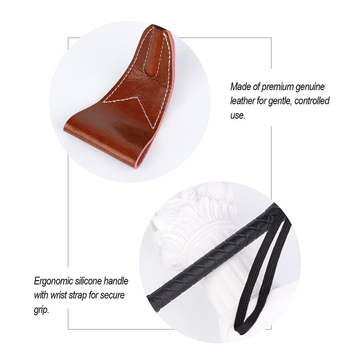 Genuine Leather Adult Play Whip & Paddle Set — view 10