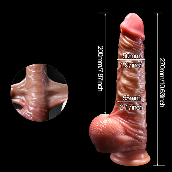 Realistic Movable Foreskin Dildos,double Silicone Skin - detail view