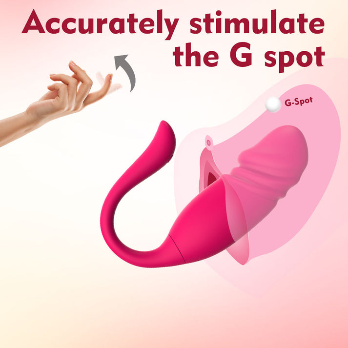 APP Thrusting Wearable Vibrator Realistic Tip Remote - detail view
