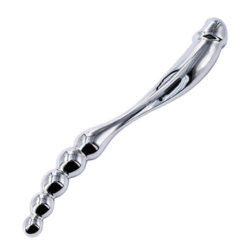 Double-headed dildo four-bead magic wand stainless steel prostate G-spot anal massage rod