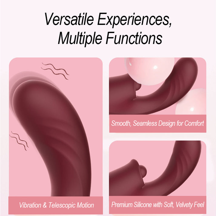 Female Silicone Vibrator with Telescopic & Pulsing Functions — view 4