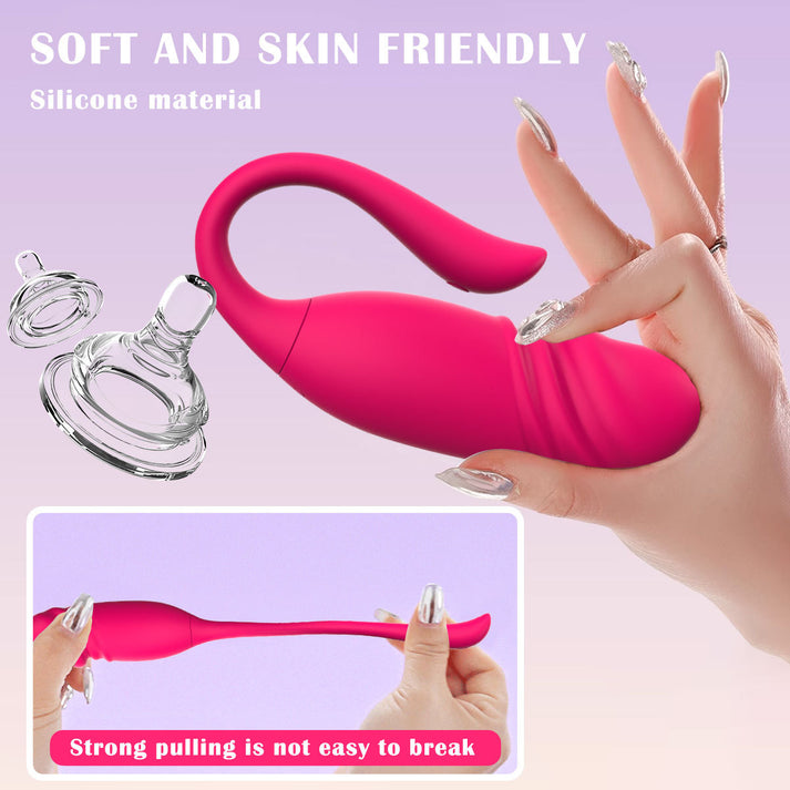 APP Thrusting Wearable Vibrator Realistic Tip Remote - extra detail view