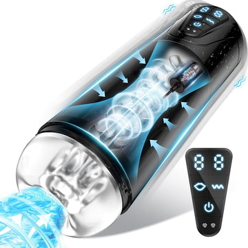 Automatic IPX7 Waterproof Training Masturbator with Suction, Vibration & LCD Display