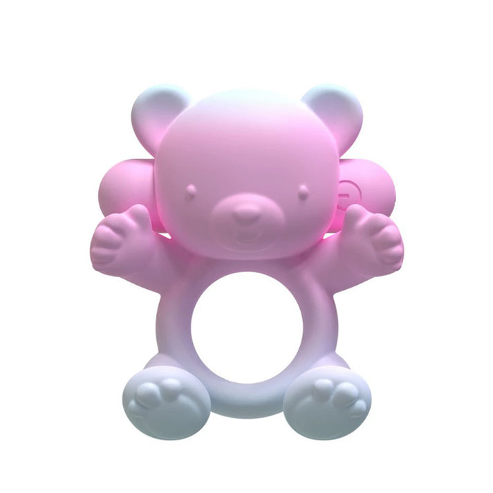 Liquid Silicone Bear Male Delay Ring 20 Vibration Modes Rechargeable Massager — view 5
