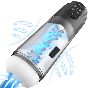 IPX Waterproof Automatic Telescoping Suction Training Masturbator with 9 Suction & 9 Vibration Levels