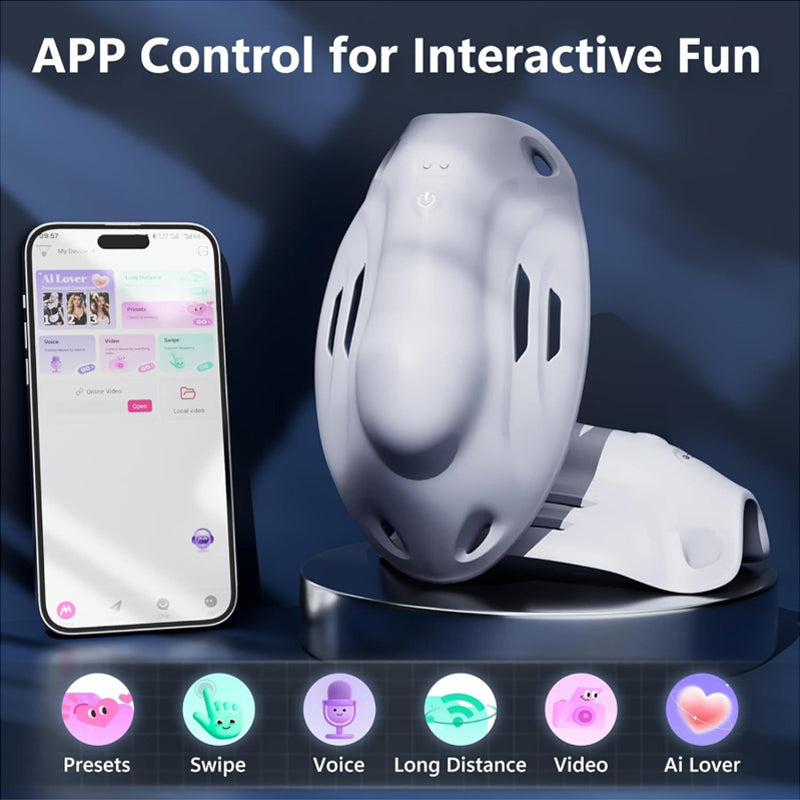 Scrotum Wearing APP Remote Penis Exerciser Vibration Massage Masturbator Male Enlargement Device — view 4