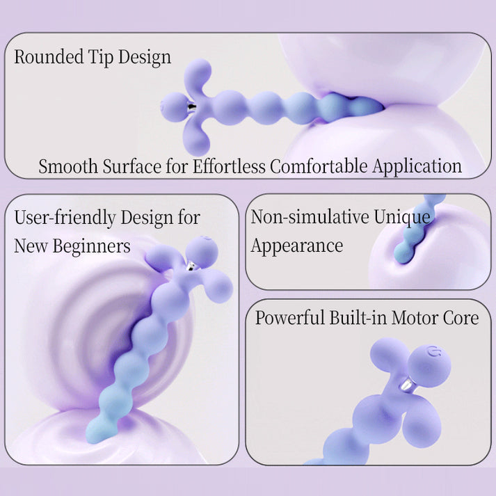 Vibrating Flower Bead Massager 10-speed Vibration, Silicone & 304 Stainless Steel Construction — view 2