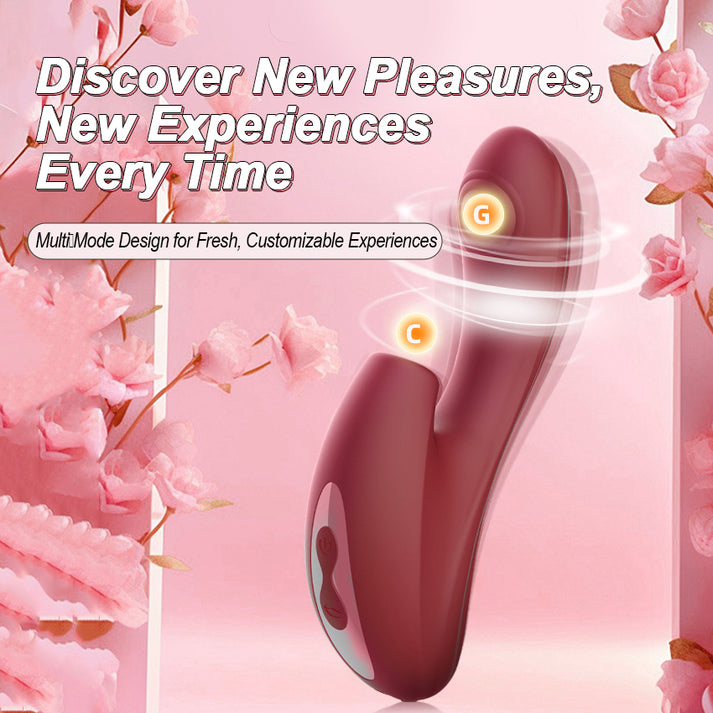 Silicone Vibrator with Suction & Clitoral Stimulation — view 3