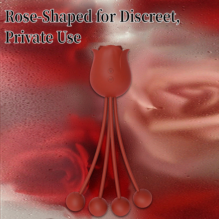 2-in-1 Rose Egg Vibrator with Suction & Multi-Function Beads — view 2