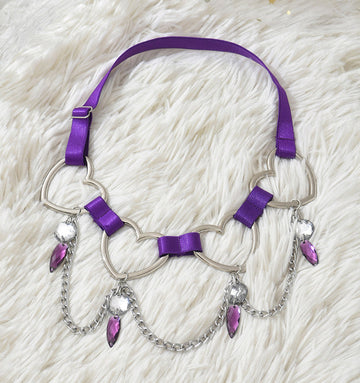 Sweet and Cool Spicy Girl Personality Accessories Deep Purple Strap Elastic Women's Heart-shaped Thigh Ring