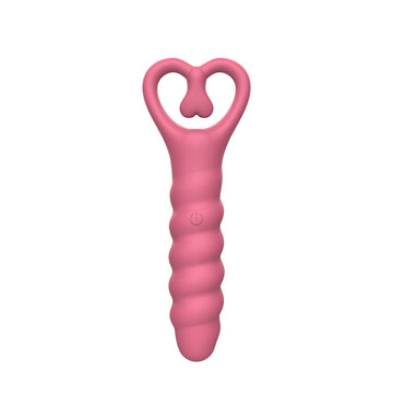 Heart-Shaped Silicone Anal Beads with Pull Ring, Manual Backdoor Toy for Women