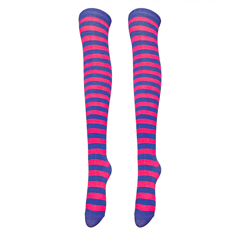 striped solid polyester cotton over-the-knee thigh socks COSPLAY anime women's socks