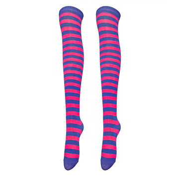 striped solid polyester cotton over-the-knee thigh socks COSPLAY anime women's socks