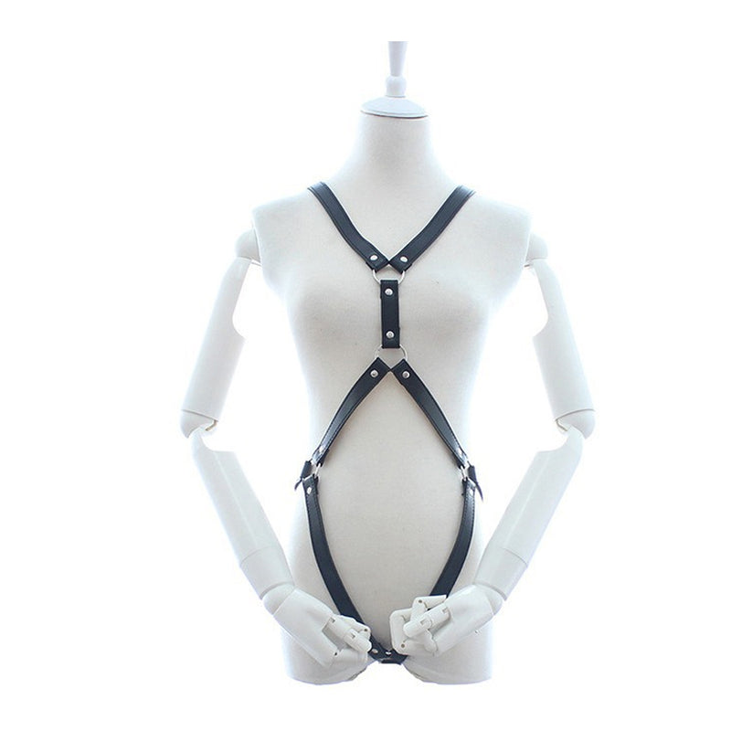 Handmade leather BDSM accessory with visible stitching detail