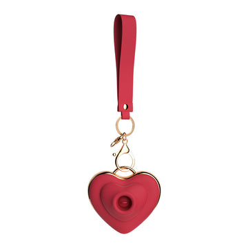 Silicone Heart-Shaped Clitoral Vibrator with Detachable Suction Nozzle, Tapping & Vibration Modes