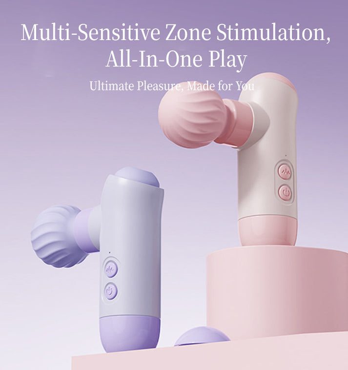 Dual-headed Tongue-Licking Vibrating Massager with Fascia Gun Function, USB Rechargeable — view 3