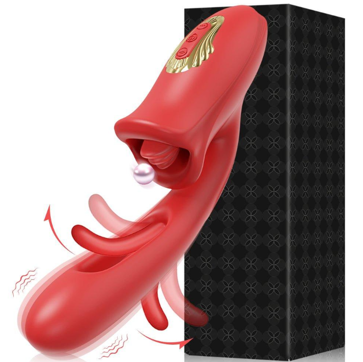 Tongue licking dildo vibrator