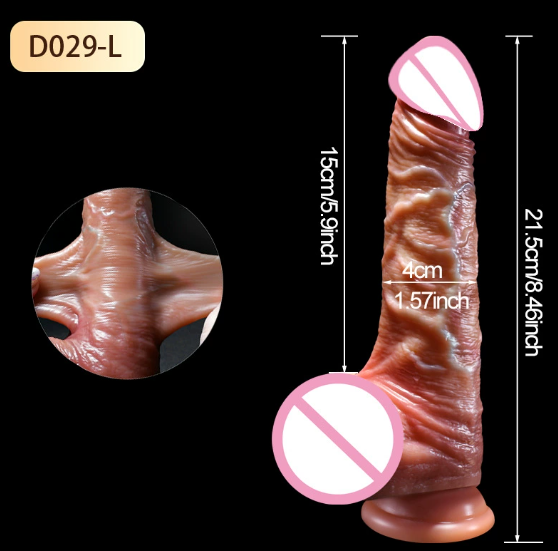 Realistic Movable Foreskin Dildos,Double Silicone Skin Foreskin Cock for Vaginal or Anal Play,Penis with Strong Suction Cup