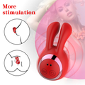 Silicone Rabbit Vibrator with Dual Sucking and Vibrating - additional view